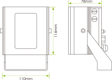 Medidas iluminador de infravermelhos CLARIUS Plus IP tamanho mediano