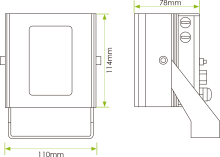 Medida foco de luz blanca Clarius PLUS IP mediano de GJD 