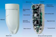 Detector PIR-T40NAM de TAKEX - partes externas e internas