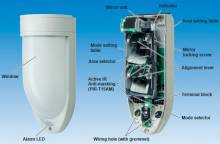 Detector PIR-T15AM de TAKEX - partes externas e internas